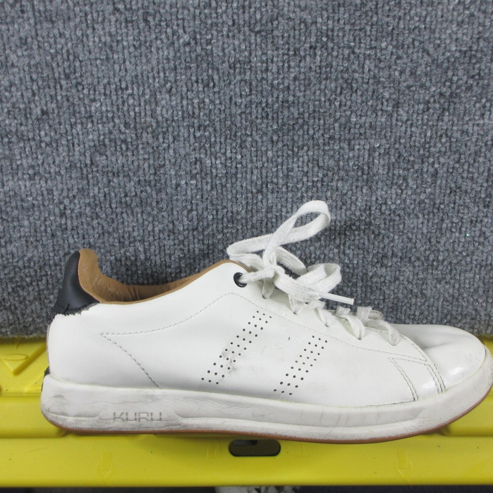 KURU Leather Shoes Womens Size 10.5 White Lace Up Walking Comfort Sneakers